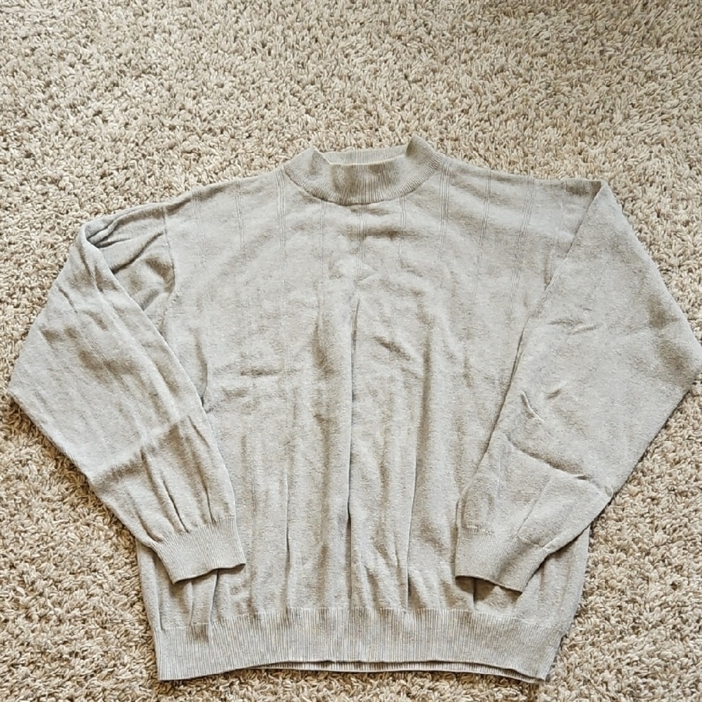 Men's Elegant Beige Crewneck Sweater